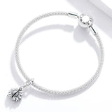 925 Sterling Silver Smiling Sunflower Pendant For Diy Bracelets & Necklaces - Low Angle
