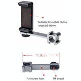 Three-Headed Hot Boot Adapter For Gimbal With Led Mic Mount - Side View