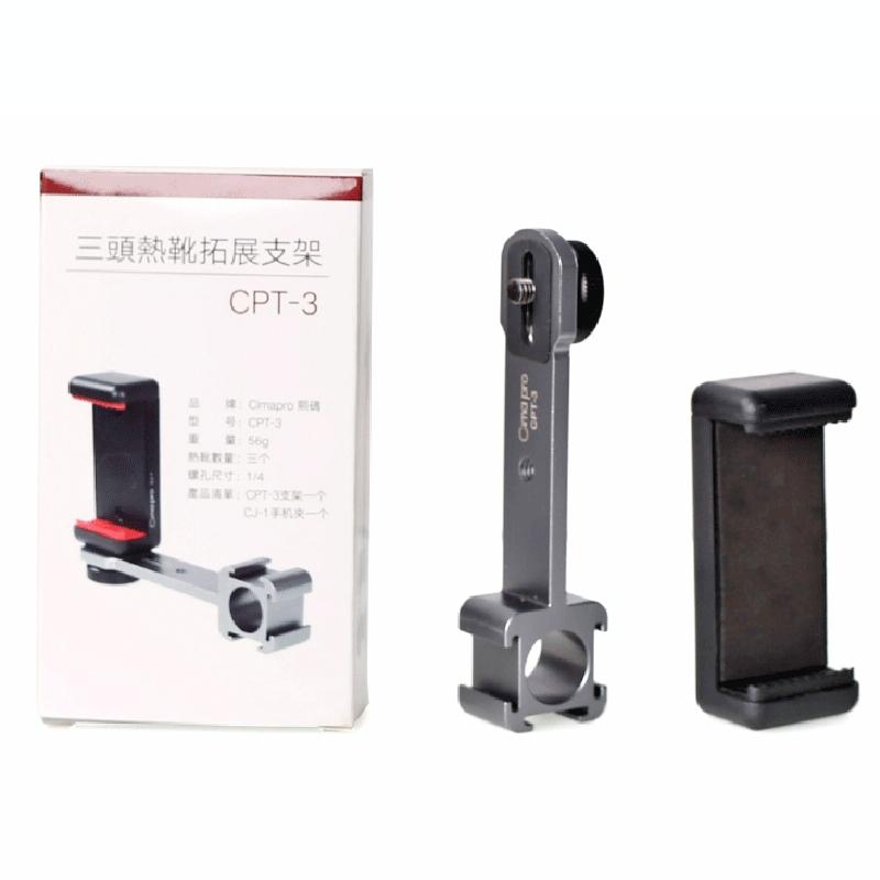 Three-Headed Hot Boot Adapter For Gimbal With Led Mic Mount