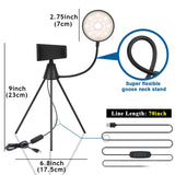 Dimmable Led Ring Lamp with Phone Tripod Stand - Side View