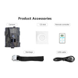 Waterproof Night Vision Hunting Trail Camera With Wide Angle And Pir Sensor