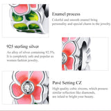 925 Sterling Silver Colorful Flower Beads For Diy Bracelets & Necklaces - Rear View