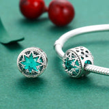 925 Sterling Silver Romantic Snowflake Beads For Diy Bracelets & Necklaces - Front View