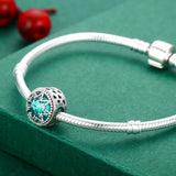 925 Sterling Silver Romantic Snowflake Beads For Diy Bracelets & Necklaces - Side View