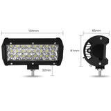 7 Inch 18W 1800Lm 3 Row Led Strip Light Working Refit Off - Road Vehicle Lamp Roof Strip Light - Side View