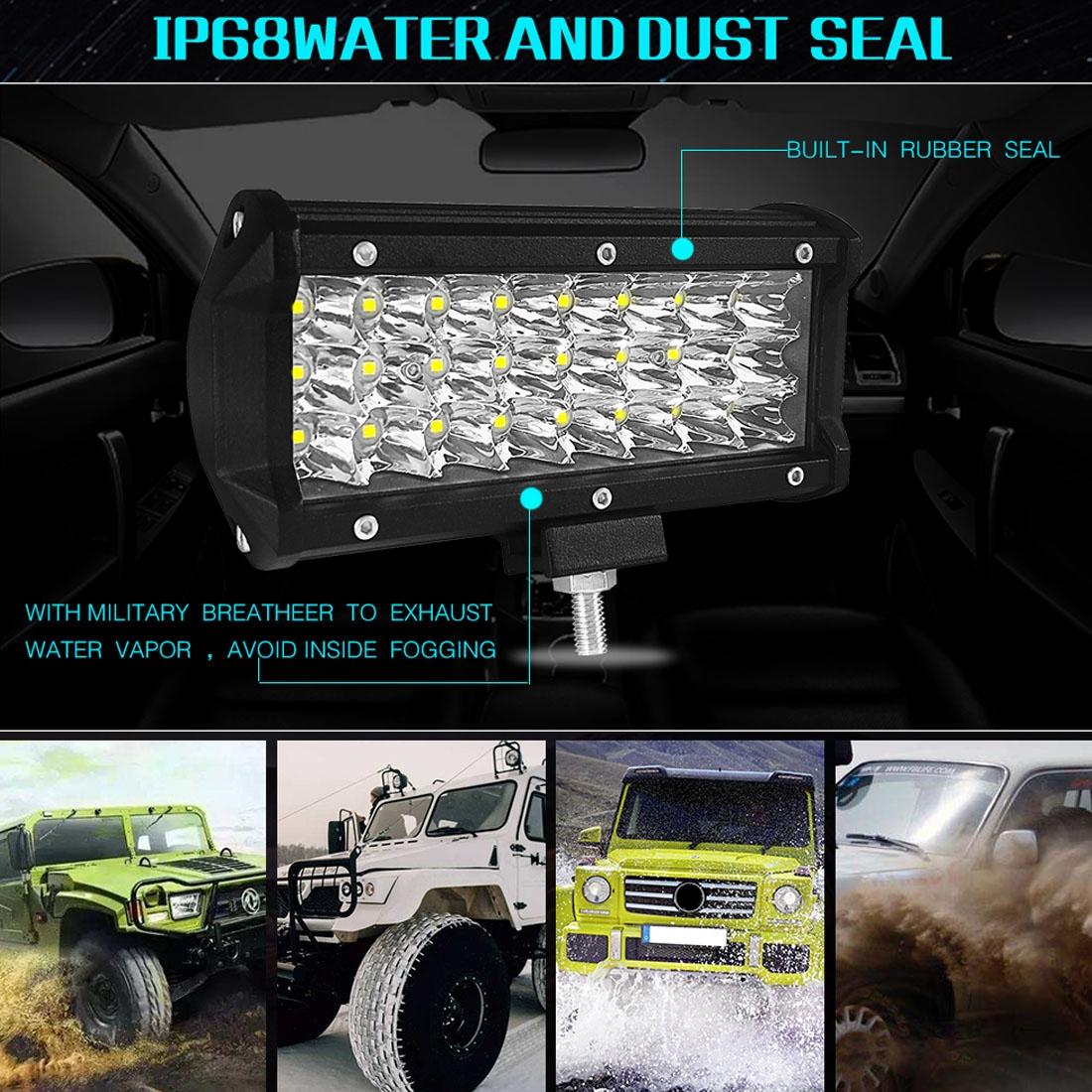 7 Inch 18W 1800Lm 3 Row Led Strip Light Working Refit Off - Road Vehicle Lamp Roof Strip Light