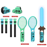 7-in-1 Sports Set for Nintendo Switch Lightsaber Leg Strap Tennis Racket Wrist Strap - Side View