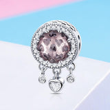 925 Sterling Silver Brilliant Heart Beads For Diy Bracelets & Necklaces - Side View