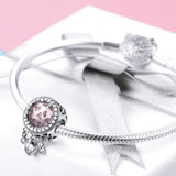 925 Sterling Silver Brilliant Heart Beads For Diy Bracelets & Necklaces - 45-Degree Angle
