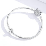 925 Sterling Silver Silicone Spacer For Bracelets - 45-Degree Angle