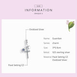 925 Sterling Silver Cross Charm For Diy Bracelets - Close-Up Angle