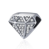 925 Sterling Silver Love Diamond Beads For Diy Bracelet