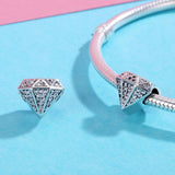 925 Sterling Silver Love Diamond Beads For Diy Bracelet - Rear View