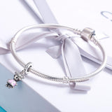 925 Sterling Silver Bead Bracelet / Necklace Accessory - Low Angle