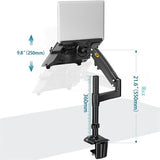 Full Motion Gas Spring Arm for 10-17 Inch Desktop / Laptop - Close-Up Angle