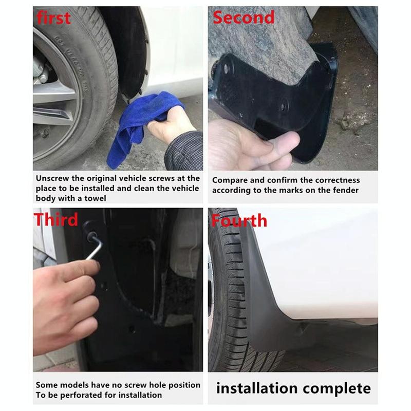 For Toyota Highlander 2021-2022 4Pcs / Set Car Auto Soft Plastic Splash Flaps Fender Guard