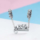 925 Sterling Silver Adorable Cat Pendant Necklace - Side View
