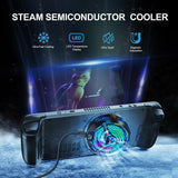 Steam Deck Oled Game Console With Digital Display And Metal Heat Sink - Side View