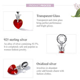 925 Sterling Silver Crown Heart Pendant For Bracelet Or Necklace - 45-Degree Angle