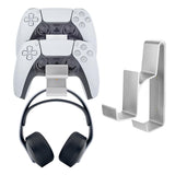 Wall Mounted Hanger for Ps5 / Ps4 - Gamepad & Headphone Combo - Front View