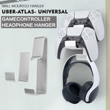 Wall Mounted Hanger for Ps5 / Ps4 - Gamepad & Headphone Combo - Top-Down View
