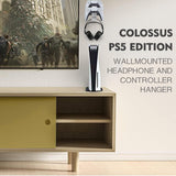 Wall Mounted Hanger for Ps5 / Ps4 - Gamepad & Headphone Combo - Close-Up Angle