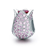 925 Sterling Silver Tulip Bead Bracelet Charm
