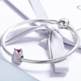 925 Sterling Silver Tulip Bead Bracelet Charm - Rear View