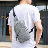 Men Oxford Cloth Chest Bag Snowflake Gray Ideal For Sports And Travel - Side View