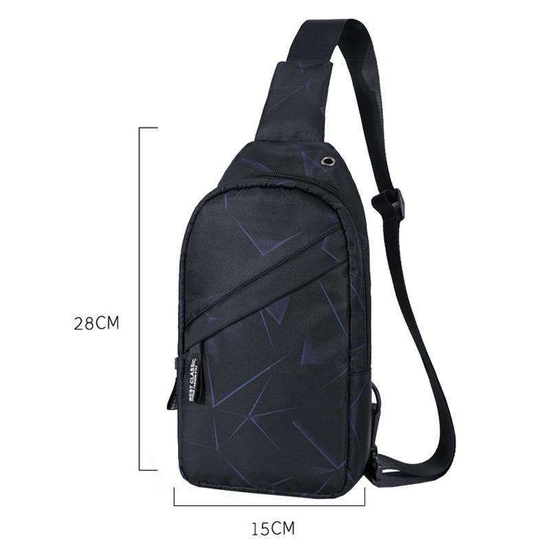 Men Oxford Cloth Chest Bag Snowflake Gray Ideal For Sports And Travel
