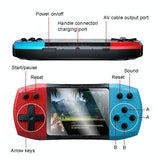 3 Horizontal Screen Pocket Console - 620 Games - Double Player - Red / Yellow - Side View