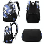 Lightweight 2-in-1 Backpack and Chest Bag for Men - Blue Football - Brown Football
