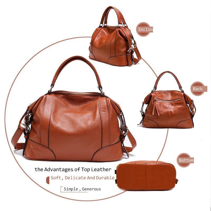 Black Single Shoulder Leather Messenger Bag For Women S
