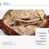 Black Single Shoulder Leather Messenger Bag For Women S - Close-Up Angle