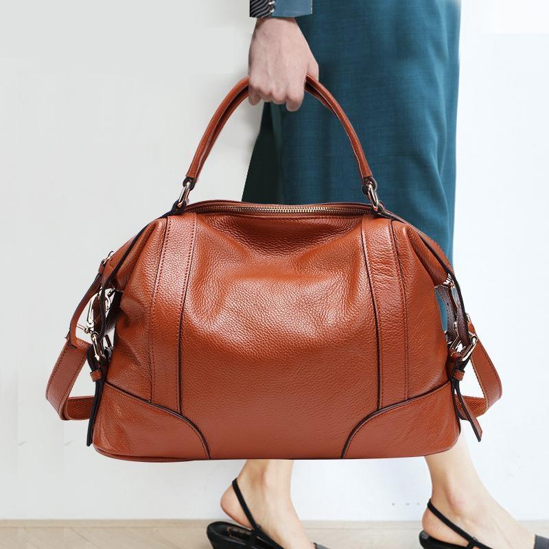 Black Single Shoulder Leather Messenger Bag For Women S