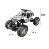 Large Alloy Off-road Rc Car for Kids - Black - Top-Down View
