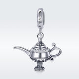 925 Sterling Silver Beaded Magic Lamp Bracelet Charm - Side View
