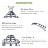 925 Sterling Silver Beaded Magic Lamp Bracelet Charm - 45-Degree Angle