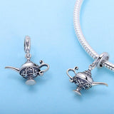 925 Sterling Silver Beaded Magic Lamp Bracelet Charm - Rear View