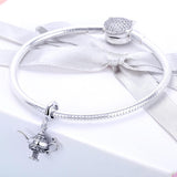 925 Sterling Silver Beaded Magic Lamp Bracelet Charm - Close-Up Angle