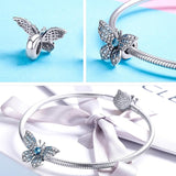 925 Sterling Silver Diy Butterfly Bracelet With Pearl Accents Bsc061 - Side View