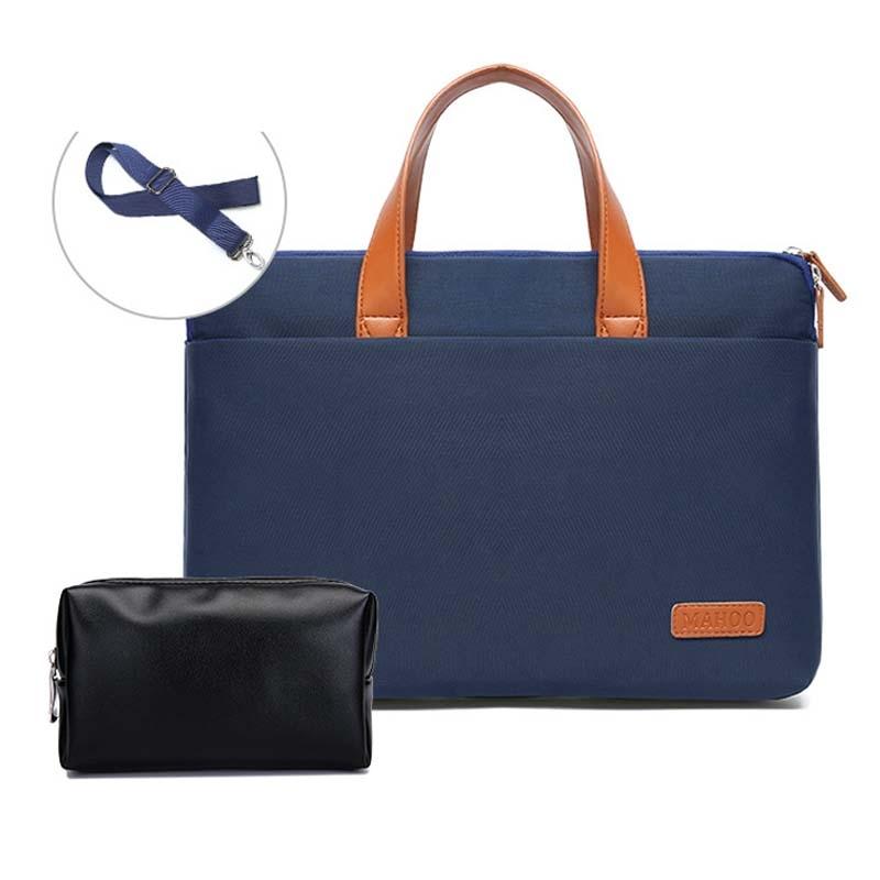 Ultra-thin Macbook Laptop Messenger Bag - Dark Blue & Black 13.3-14 Inches