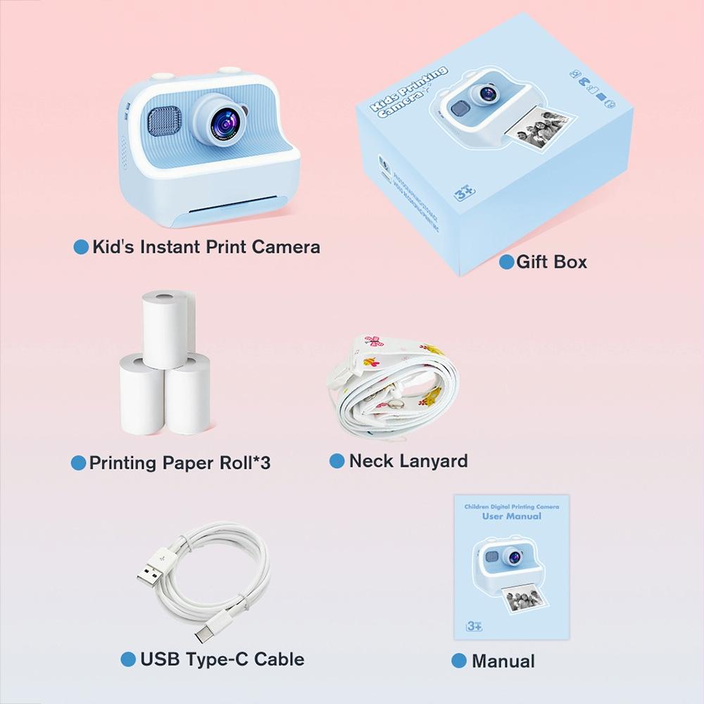 Blue Children'S Thermal Camera With Dual-Camera 1080P Hd 2400W Pixel 2.4-Inch Display - Blue+32Gb