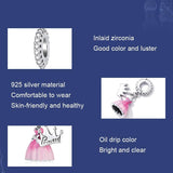 Diy Pearl Pink Bracelet With Fantasy Pendant - Top-Down View