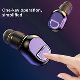Mini Bluetooth Earphone with Hd Call - Black - Rear View