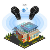Mini Bluetooth Earphone with Hd Call - Black - Low Angle