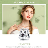 925 Sterling Silver Hamster Bead Bracelet & Necklace Set - Top-Down View