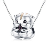 925 Sterling Silver Hamster Bead Bracelet & Necklace Set - Rear View