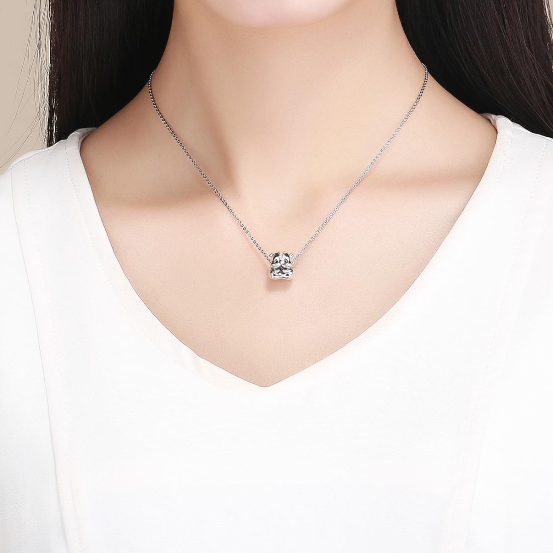 925 Sterling Silver Hamster Bead Bracelet & Necklace Set