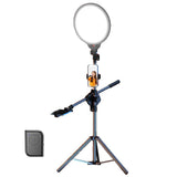 Full-screen Selfie Ring Light Tripod Set for Live Stream - 210cm Height - 55Cm Overhead Shot - Extra Image